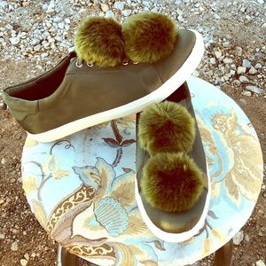 J/ Slides “Khaki Satin Cash” Shoes